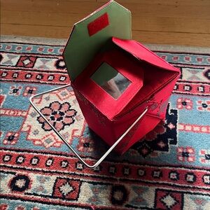 YANS Red Floral Chinese Take Out Box Purse